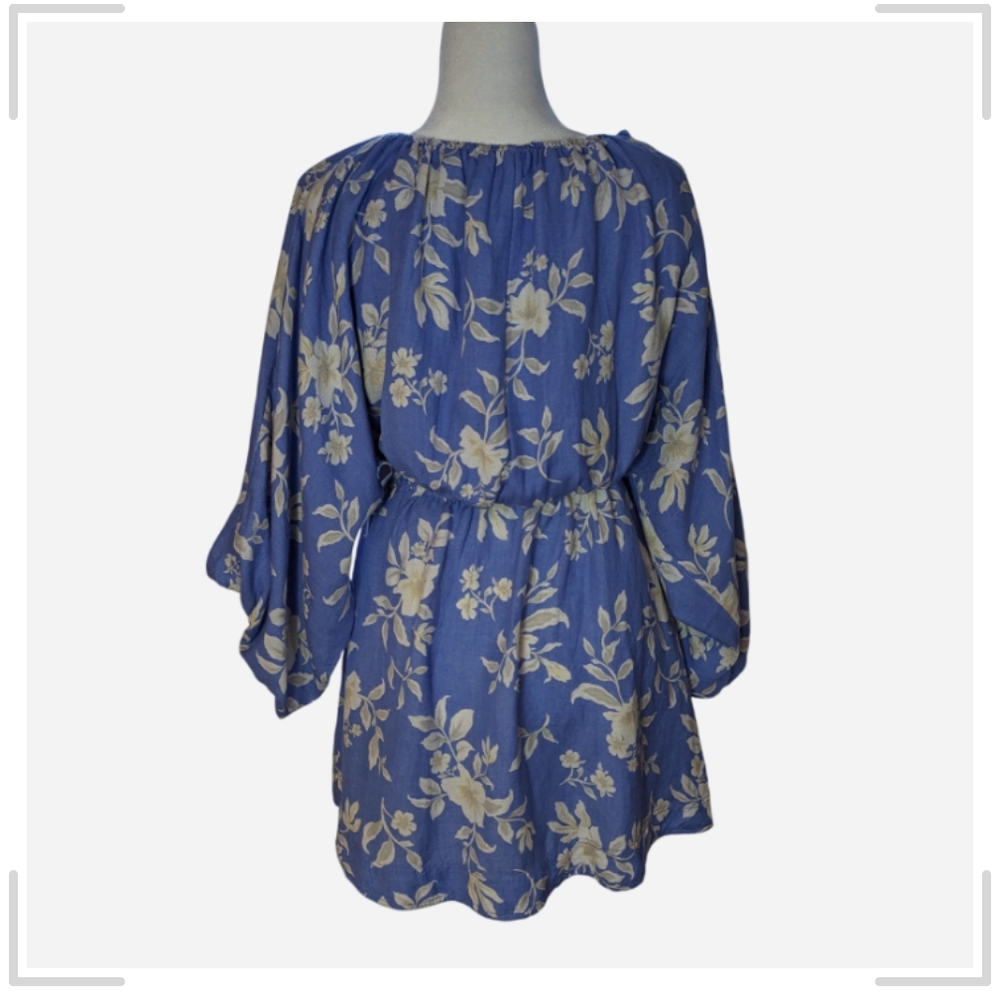 Pre-owned Free People Blue Floral Mini Dress - Picture 2 of 8